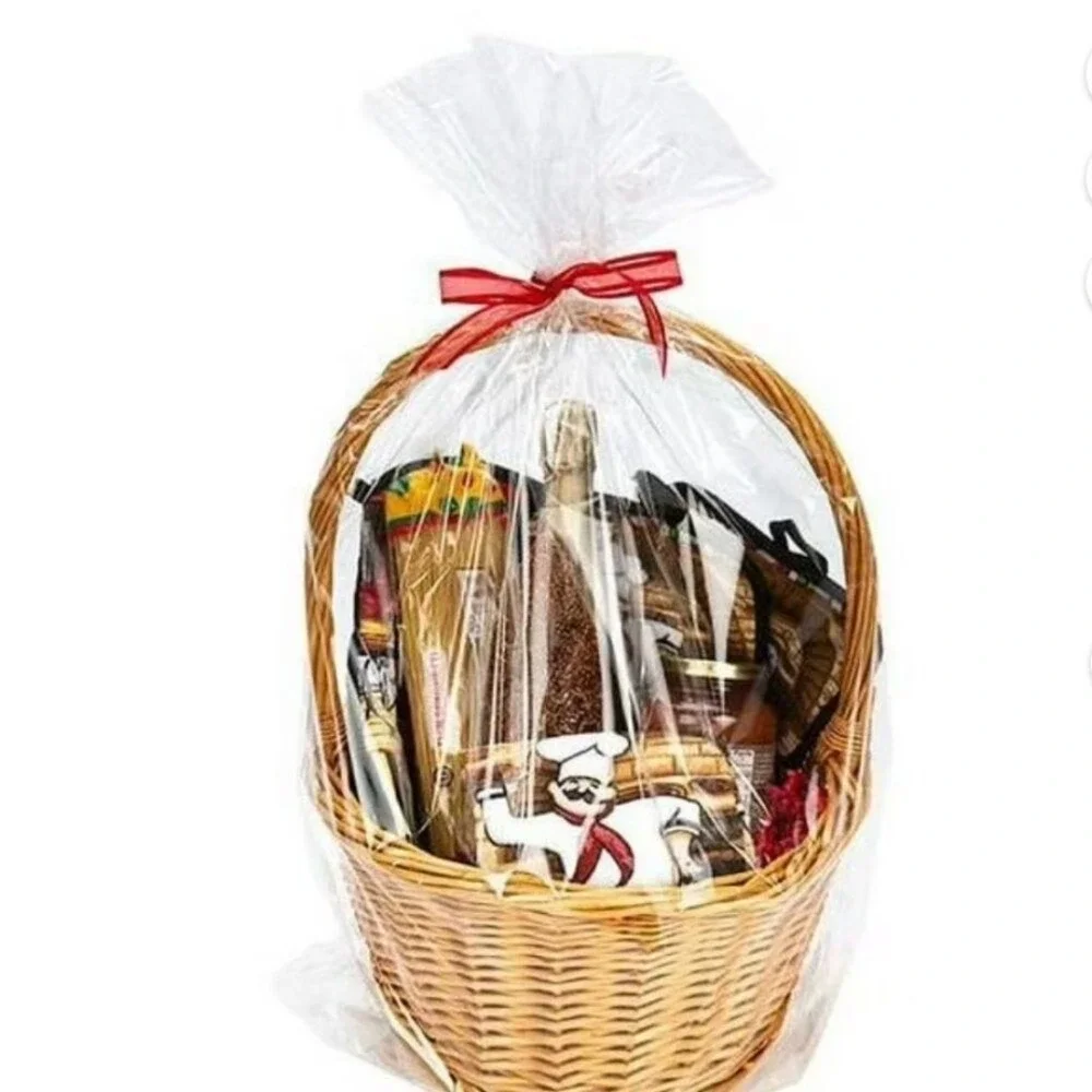 Clear Basket Bags Two Pack Gift Basket Covers 24x30 Each Easter Basket